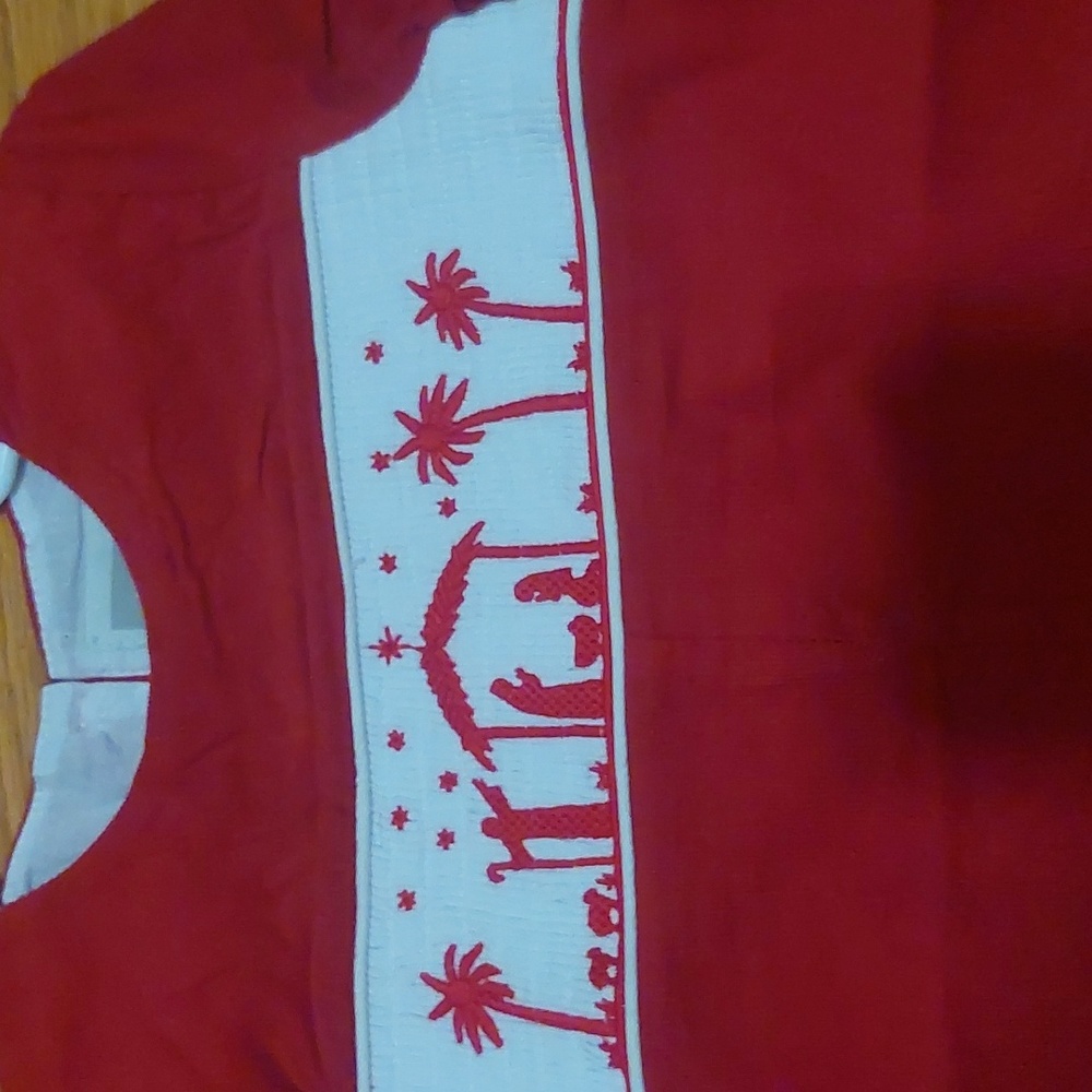 Lil Cactus Nativity Smocked Romper - Picture 2 of 3